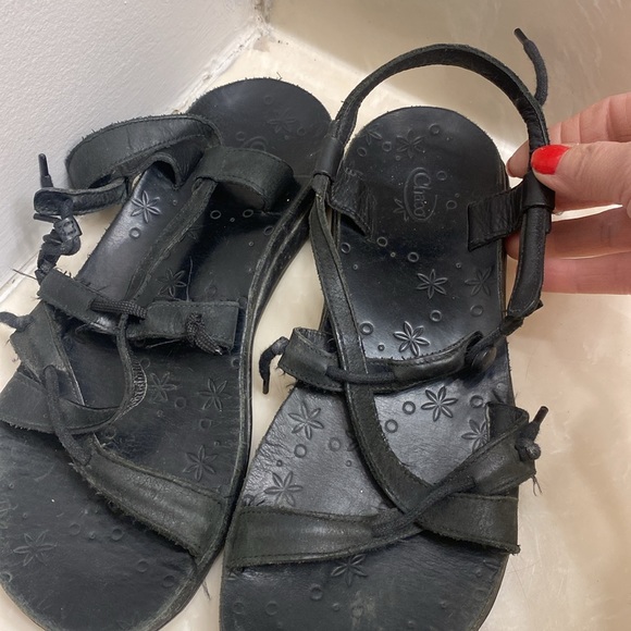 2 pair Black leather Chacos - Picture 7 of 8
